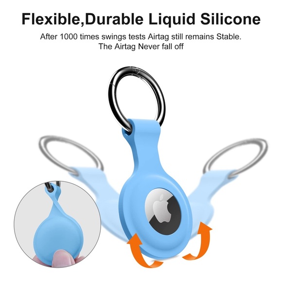 Silicone Airtag Protective Holder Keychain Cases Compatible with Apple Airtag - Picture 7 of 11